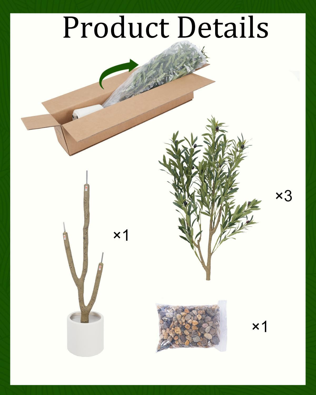 Olive Tree 7FT Fake Tree Faux Plants Indoor with Pot Artificial Tree Nearly Natural Olive Branches and Fruits for Living Room Home Office Decorations