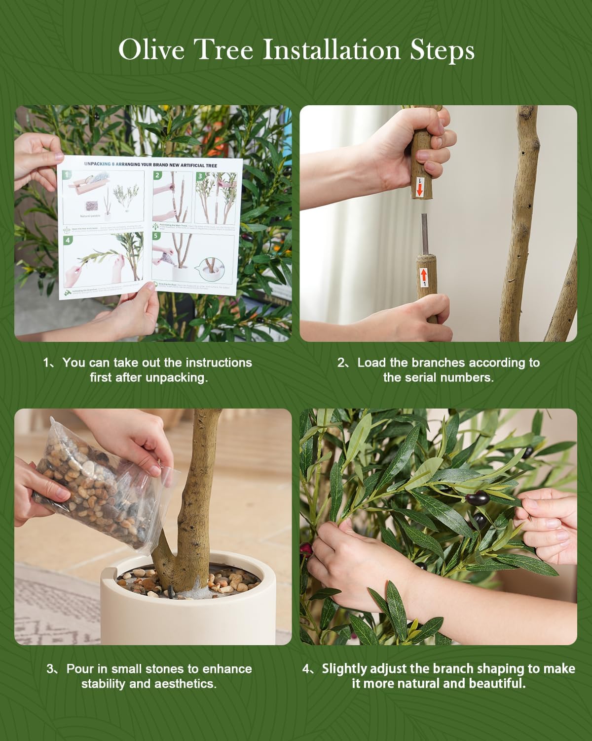Olive Tree 7FT Fake Tree Faux Plants Indoor with Pot Artificial Tree Nearly Natural Olive Branches and Fruits for Living Room Home Office Decorations