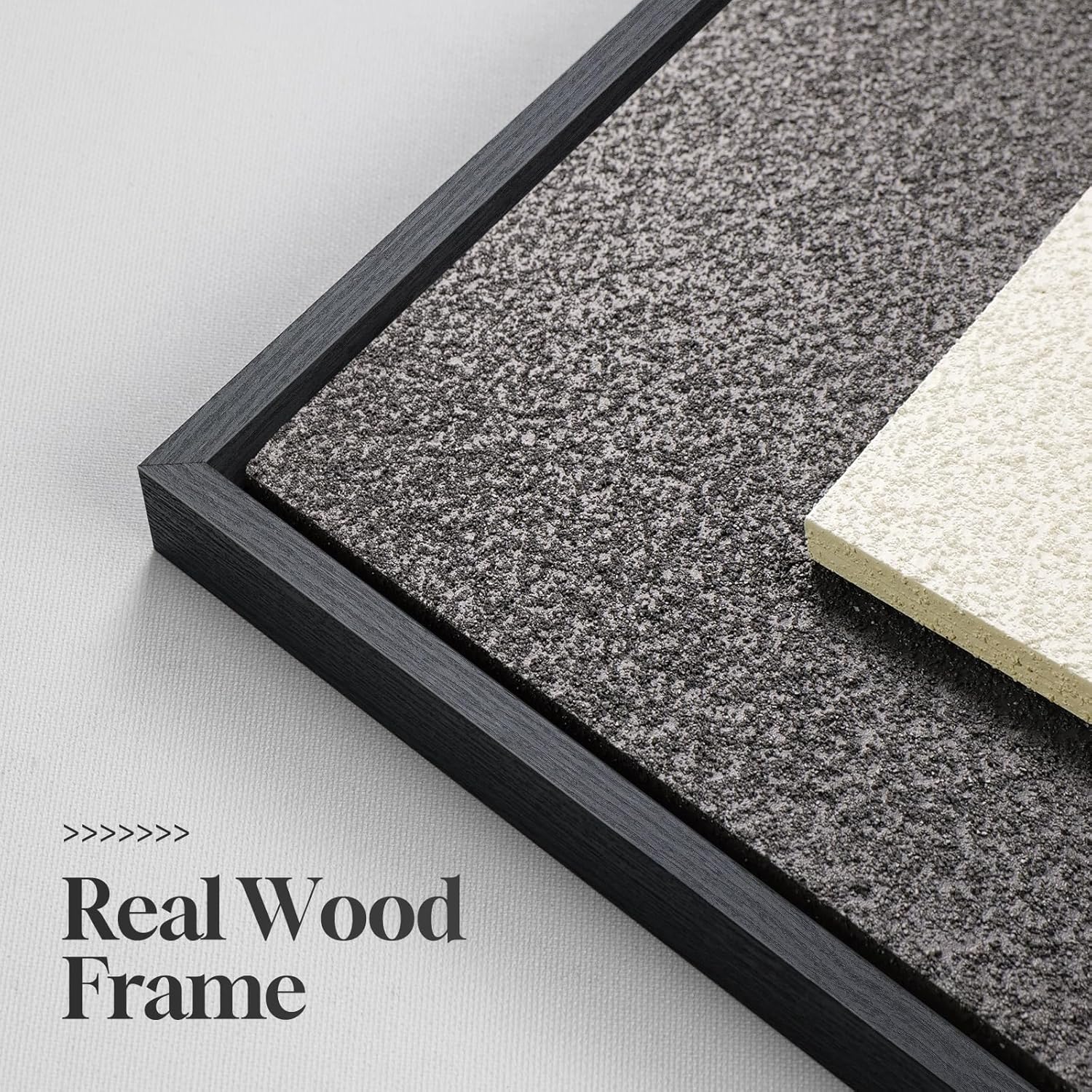 Large 3D Textured Framed Abstract Wall Art for Living Room, 3 Piece Modern Paintings Artwork for Walls, Black White Brown Geometric Sandstone Texture...